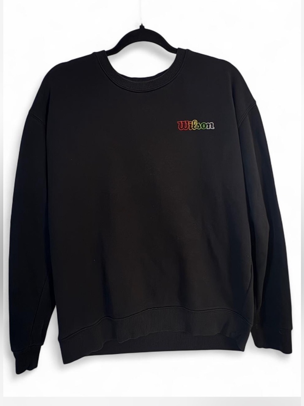 Wilson Black Crewneck Sweatshirt with Multicolor Logo